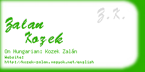 zalan kozek business card